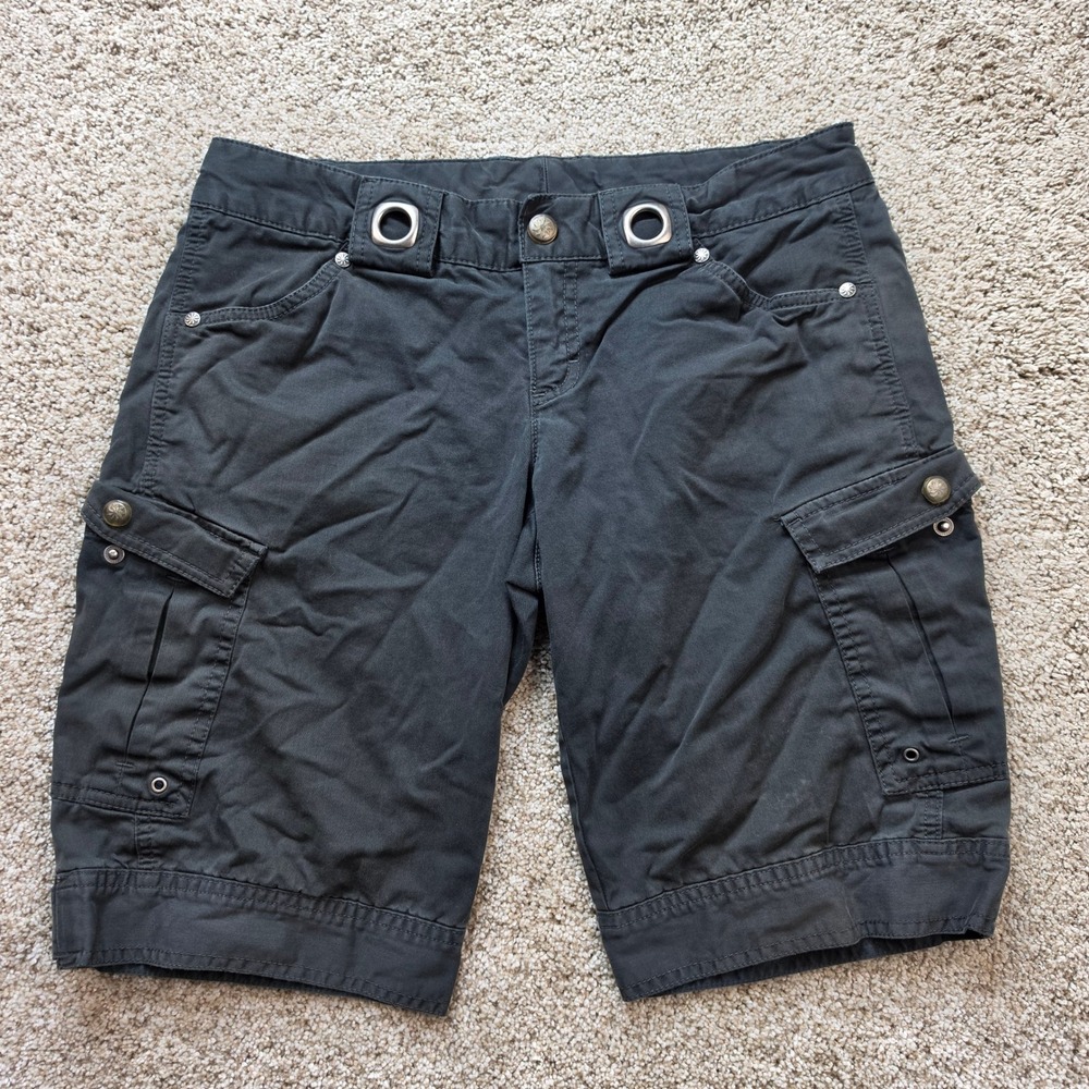 Athleta Cargo Shorts Womens 30 Gray Cotton Stretch Utility Gorpcore Ladies